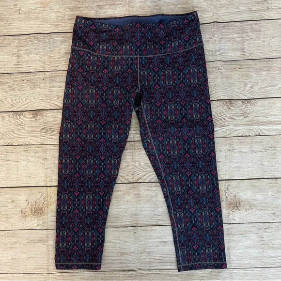 Prana Pants - PrAna Batik Print Cropped Leggings Sz M